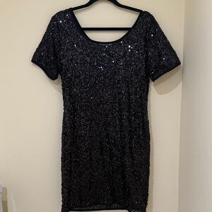 Elegant Black Sequin Dress ULTIMATE SHAPING Women’s evening dress size Large